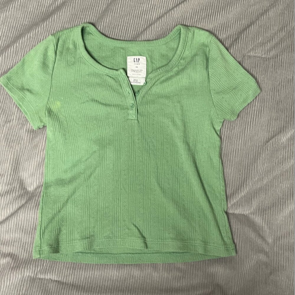 Light Green Cropped Tee, GAP Teen XXL